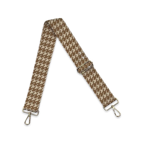 AHDORNED-Beige-Sand | Houndstooth Crossbody Strap-Pink Dot Styles