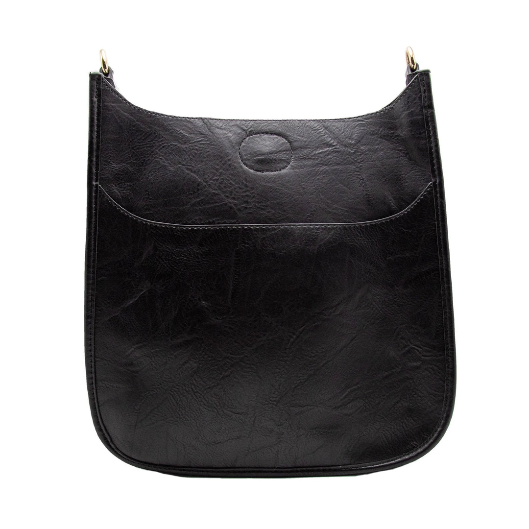 Ahdorned Black Vegan Leather Crossbody Messenger Handbag