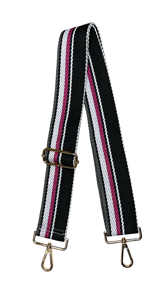 AHDORNED-Black | Multi Stripe Web Crossbody Strap (Final Sale)-Pink Dot Styles