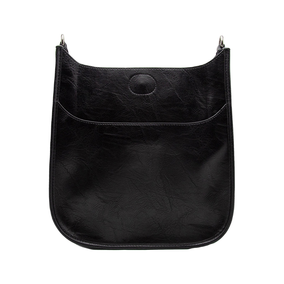 Ahdorned Black Vegan Leather Crossbody Bag - Silver Hardware– Pink Dot ...