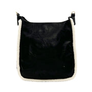 AHDORNED-Black Vegan Crossbody | Sherpa Trim w/ Shoulder Strap (Final Sale)-Pink Dot Styles