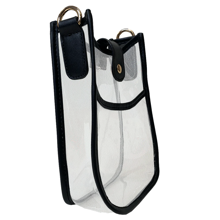 AHDORNED-Brenna Black Trim | Cellphone Clear Messenger | NO STRAP-Pink Dot Styles