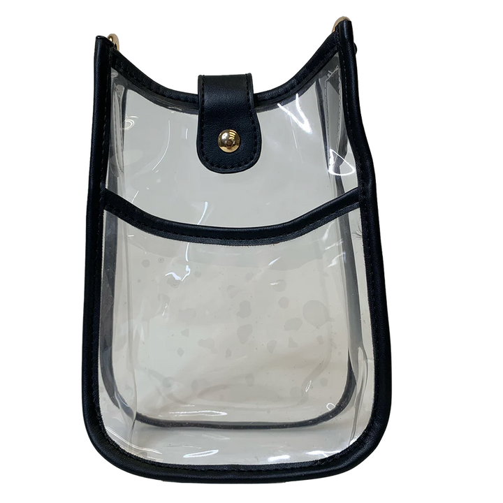 AHDORNED-Brenna Black Trim | Cellphone Clear Messenger | NO STRAP-Pink Dot Styles
