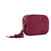 AHDORNED-Burgundy - Microsuede Tassel Crossbody | NO STRAP (Final Sale)-Pink Dot Styles