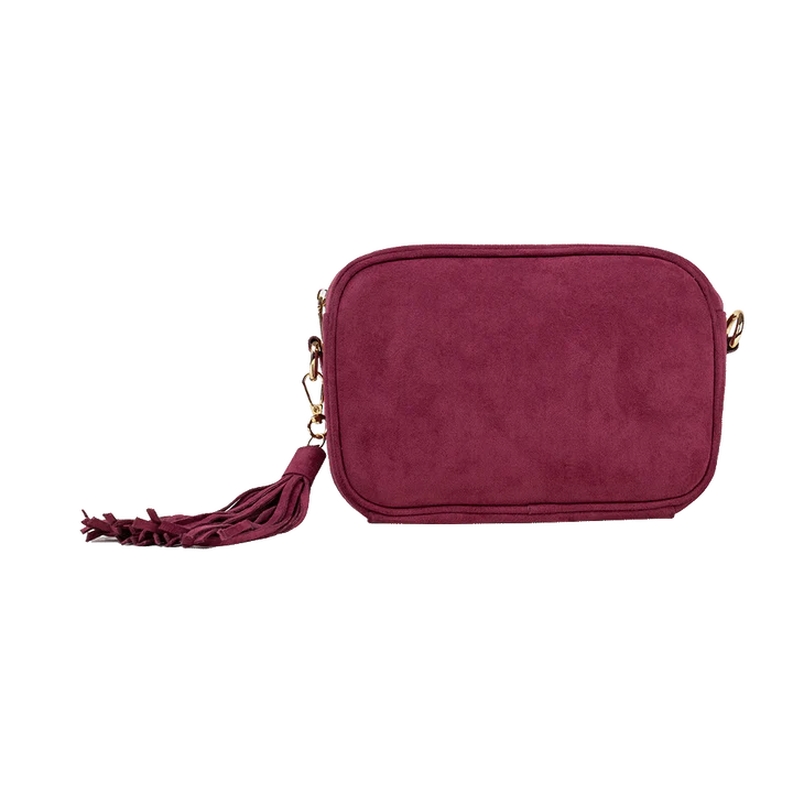 AHDORNED-Burgundy - Microsuede Tassel Crossbody | NO STRAP (Final Sale)-Pink Dot Styles
