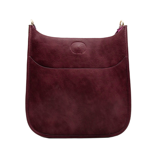 Ahdorned Burgundy Vegan Leather Crossbody Messenger Bag