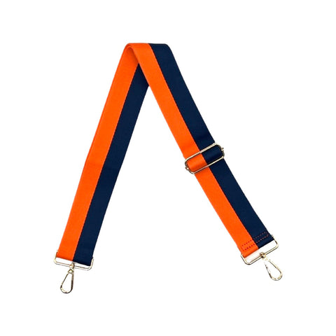 AHDORNED-Burnt Orange-Navy | Two Stripe Crossbody Strap-Pink Dot Styles