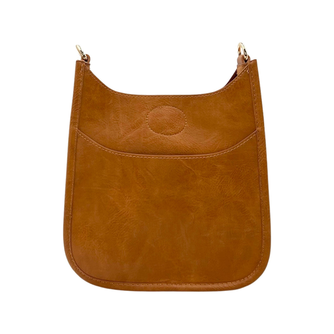 Ahdorned Camel Brown Mini Vegan Leather Crossbody Messenger Bag