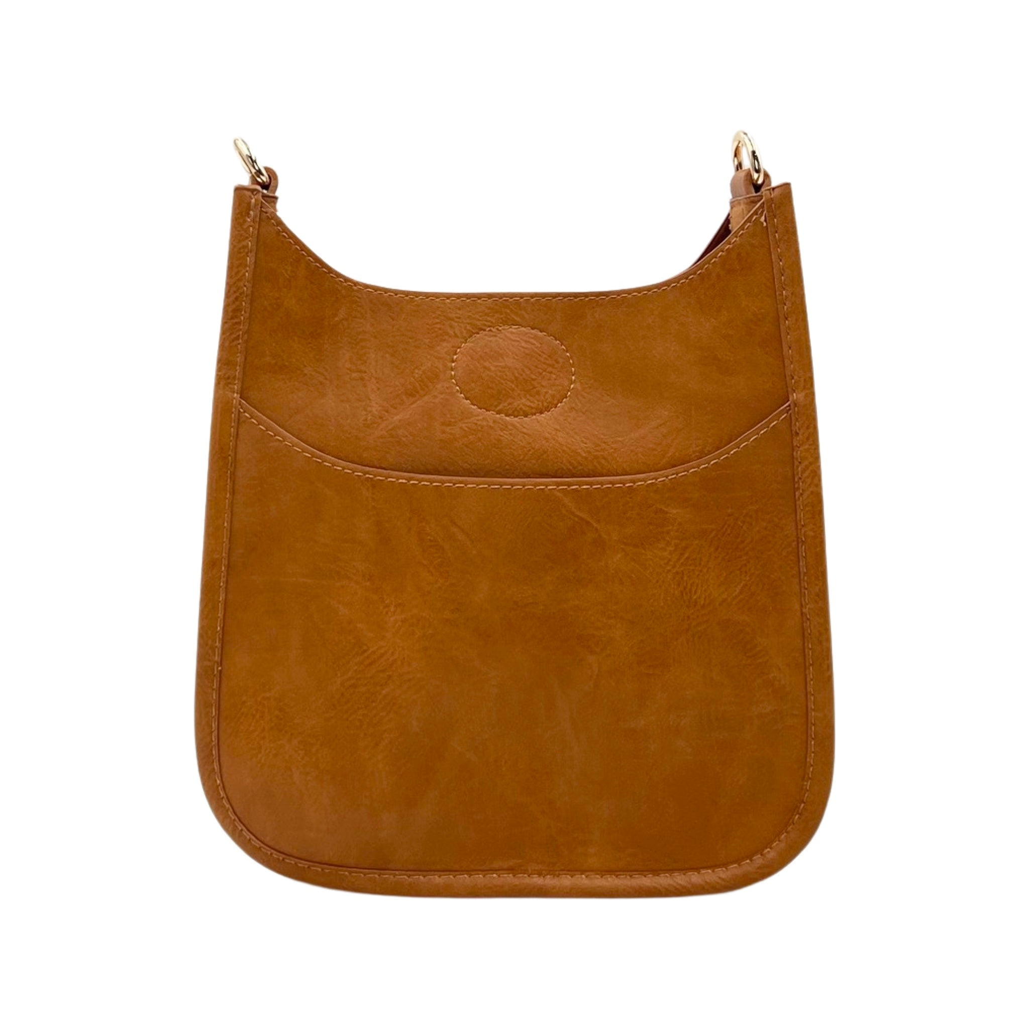 Ahdorned Classic Vegan Leather Messenger Bag One-Size - Black-Gold Hardware