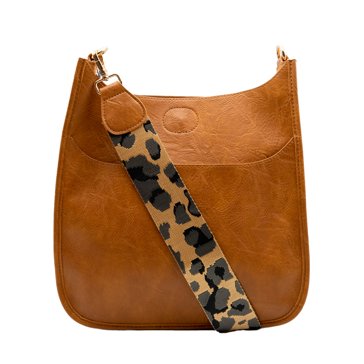 AHDORNED-Camel Vegan Crossbody | Camel-Ground Leopard Strap-Pink Dot Styles