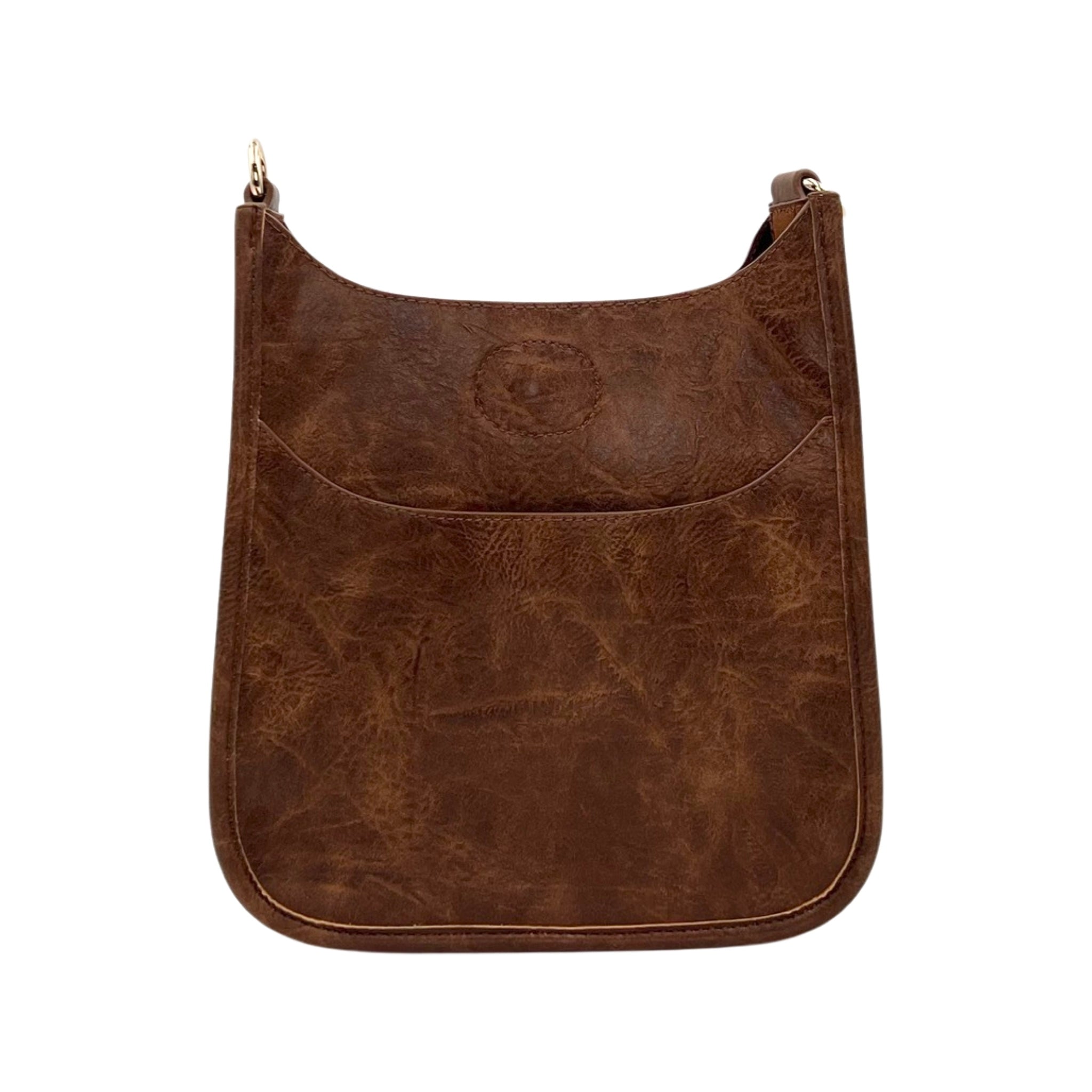 Ahdorned Mini Coffee Brown Vegan Leather Crossbody Messenger Bag