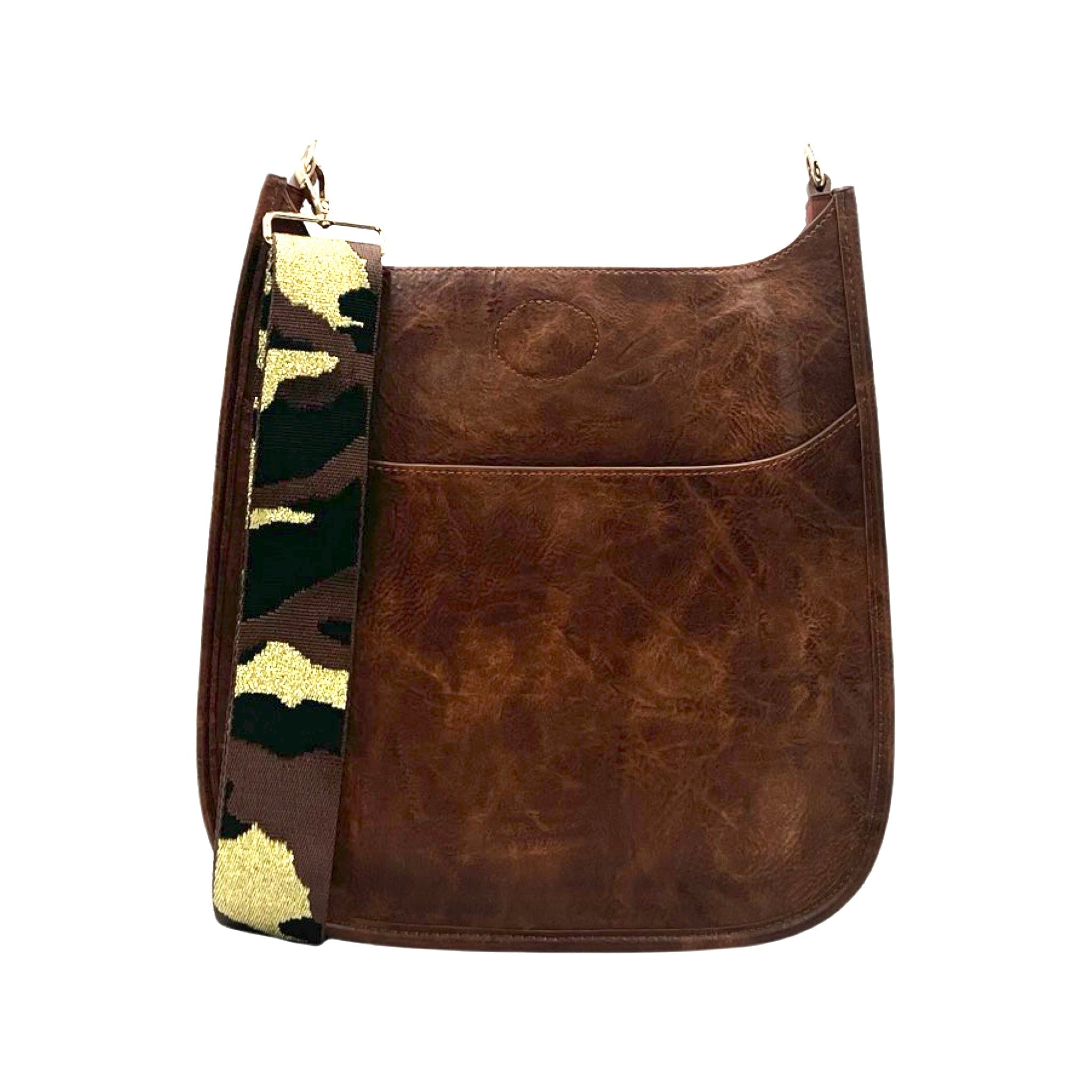 AHDORNED-Coffee Vegan Messenger | Coffee-Black-Gold Camo Strap-Pink Dot Styles