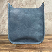 AHDORNED-Denim Blue Vegan Messenger | NO STRAP-Pink Dot Styles