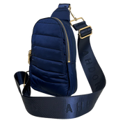 Eliza Navy | Quilted Puffer Sling Bag-Accessories > Handbags > Sling Bags-Pink Dot Styles