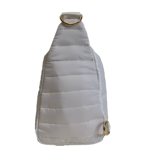 Eliza White | Quilted Puffer Sling Bag-Accessories > Handbags > Sling Bags-Pink Dot Styles