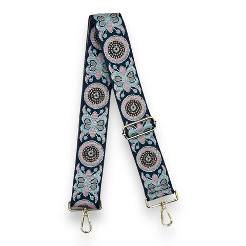 AHDORNED-Embroidered "Foulard" Crossbody Strap-Pink Dot Styles