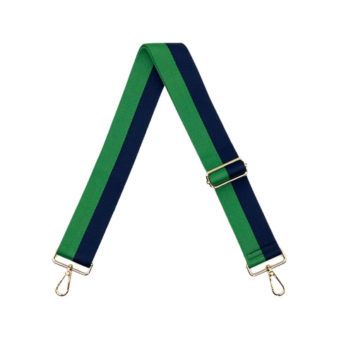 AHDORNED-Green-Navy | Two Stripe Crossbody Strap-Pink Dot Styles