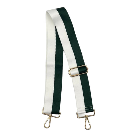 AHDORNED-Green-White | Two Stripe Crossbody Strap-Pink Dot Styles