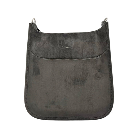 AHDORNED-Grey Microsuede Crossbody | NO STRAP (silver hardware)-Pink Dot Styles