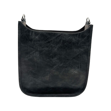 LouLu Womens Black Faux Leather Purse Handbag Satchel Cross Body