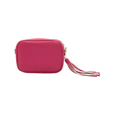 AHDORNED-Hot Pink - Pebble Vegan Leather Tassel Crossbody | NO STRAP-Pink Dot Styles