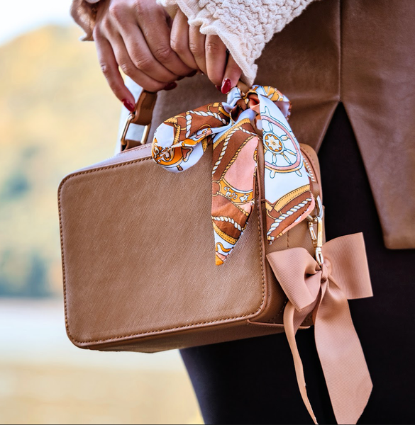 Stylish Pink and Brown handmade by JoJo crossbody bag JoJo main image 4