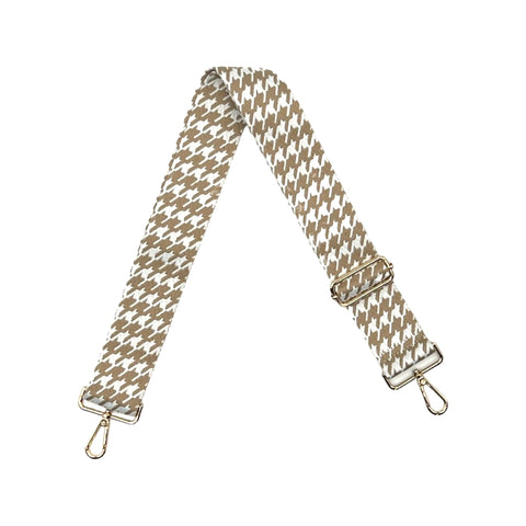 AHDORNED-Khaki-White | Houndstooth Crossbody Strap-Pink Dot Styles