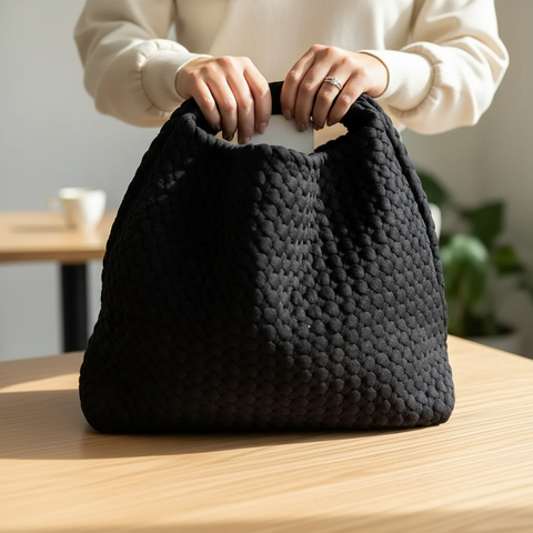 Lauren Black | Woven Neoprene Hobo