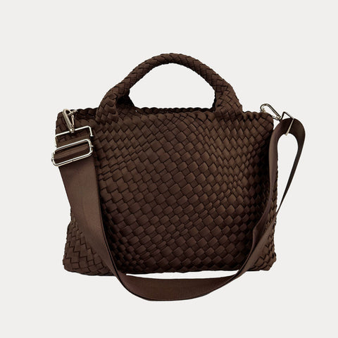 AHDORNED-Lilly Chocolate | Woven Neoprene Tote-Pink Dot Styles