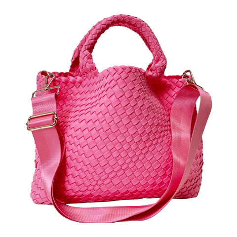 Lilly Lt. Pink | Woven Neoprene Tote-Accessories > Handbags > Totes-Pink Dot Styles