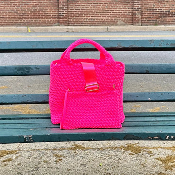 Neon pink tote bag shop