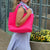 Lilly Neon Pink | Woven Neoprene Tote-Accessories > Handbags > Totes-Pink Dot Styles
