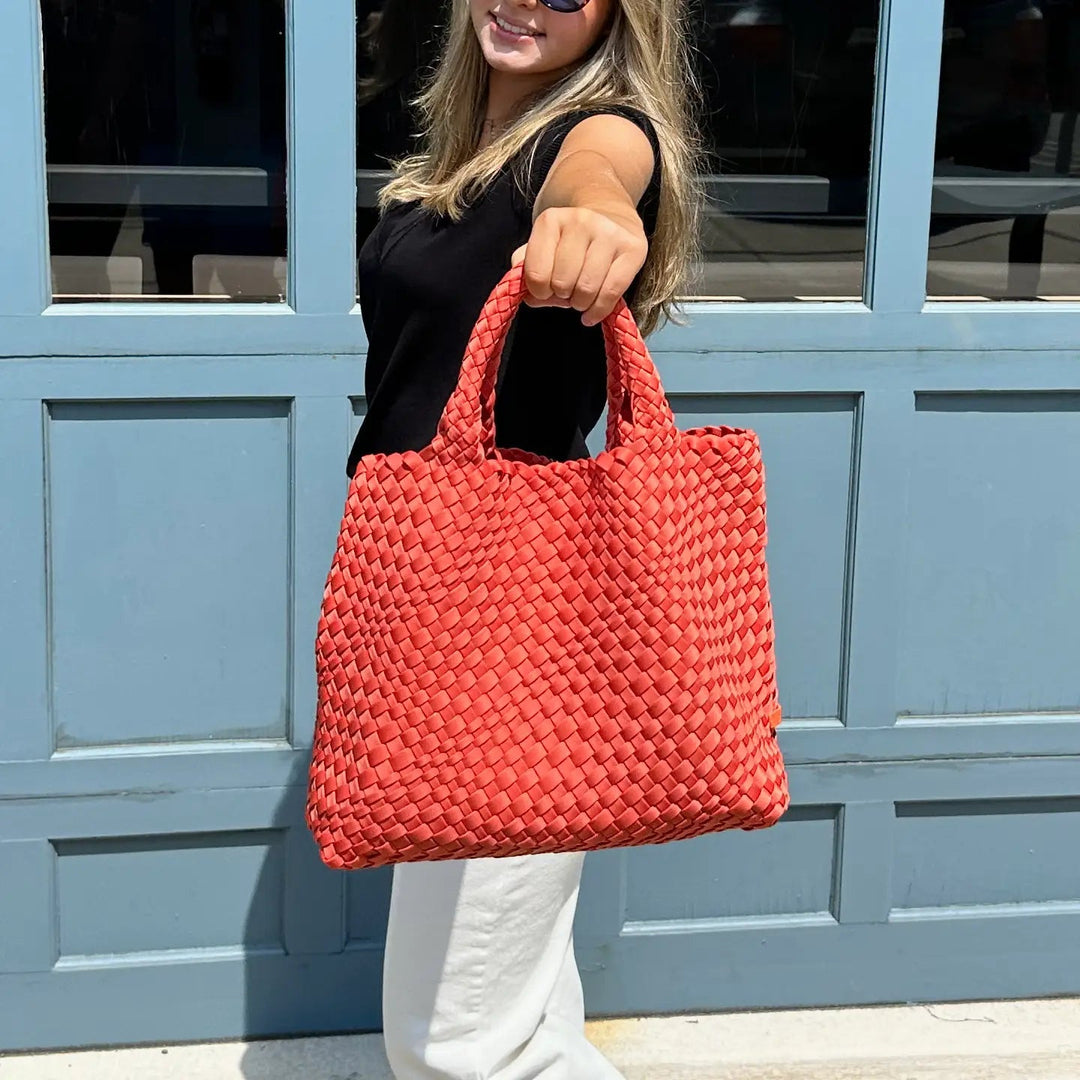 Lilly Pumpkin Woven Neoprene Tote