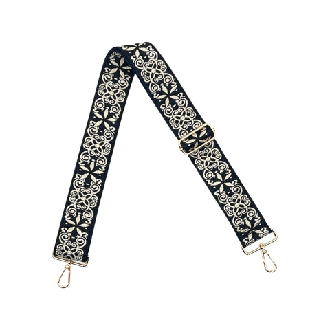 AHDORNED-Navy | Embroidered Petal Crossbody Strap (Final Sale)-Pink Dot Styles