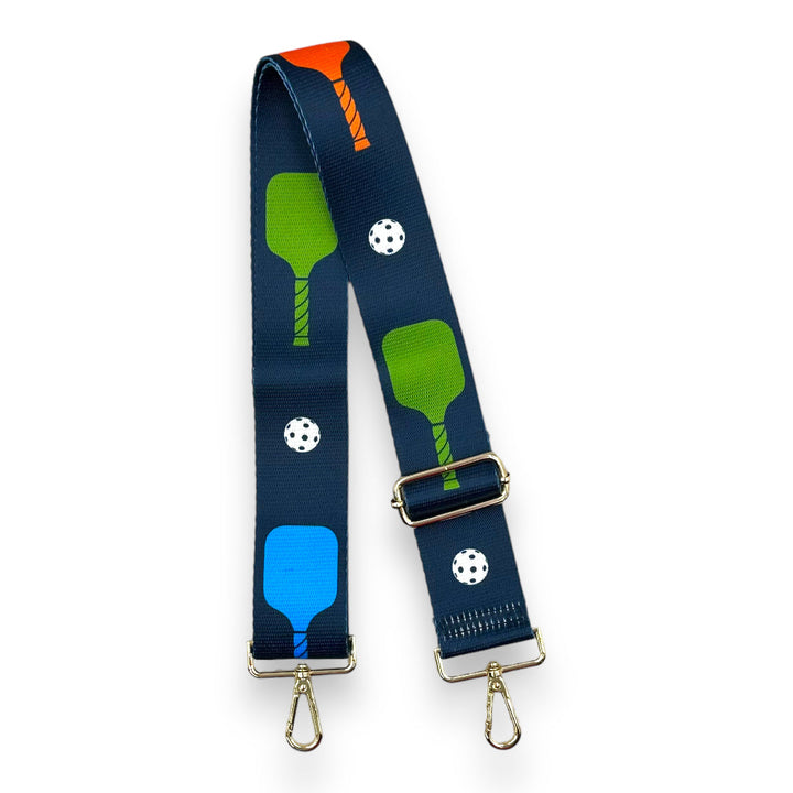 AHDORNED-Navy | Pickleball Crossbody Strap-Pink Dot Styles
