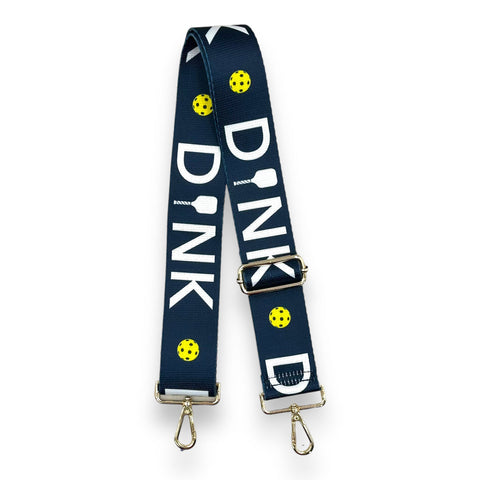 AHDORNED-Navy | Pickleball Dink Crossbody Strap-Pink Dot Styles