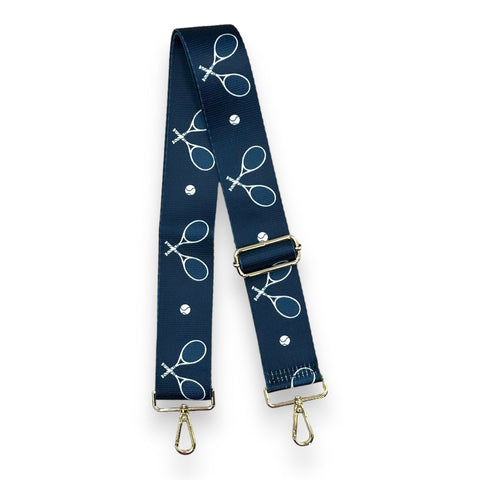 AHDORNED-Navy | Tennis Volley Strap (gold hardware)-Pink Dot Styles