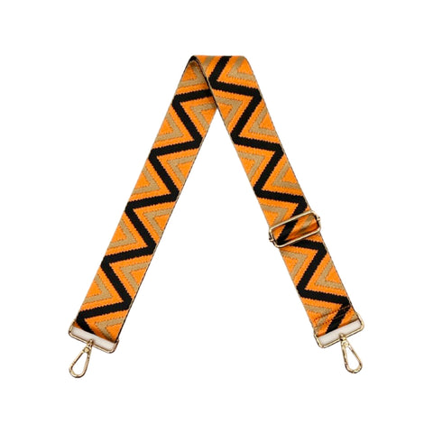 AHDORNED-Orange-Back | ZigZag Print Crossbody Strap-Pink Dot Styles