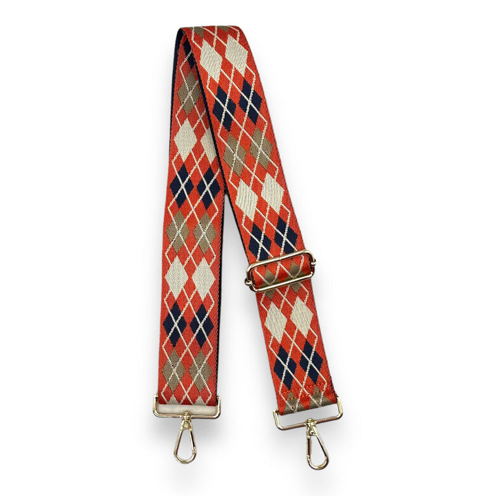 AHDORNED-Orange-Cream | Argyle Crossbody Strap-Pink Dot Styles