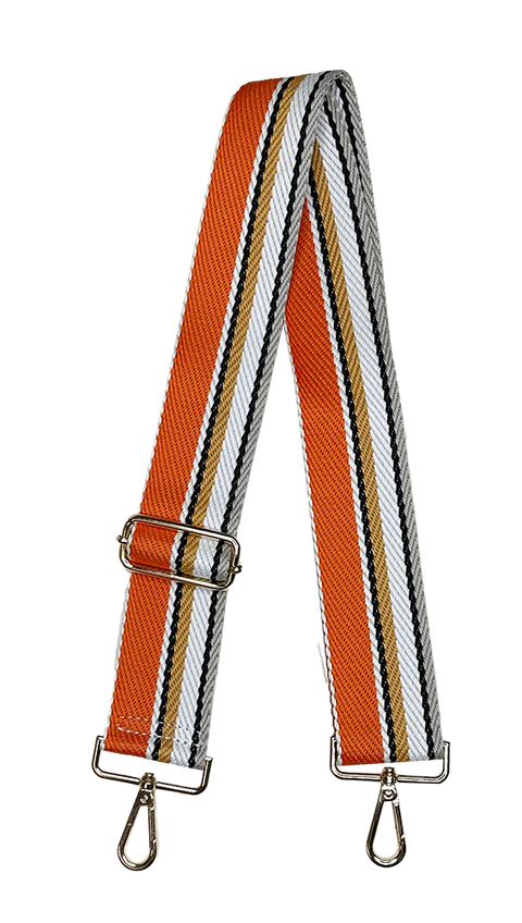 AHDORNED-Orange | Multi Stripe Web Crossbody Strap-Pink Dot Styles