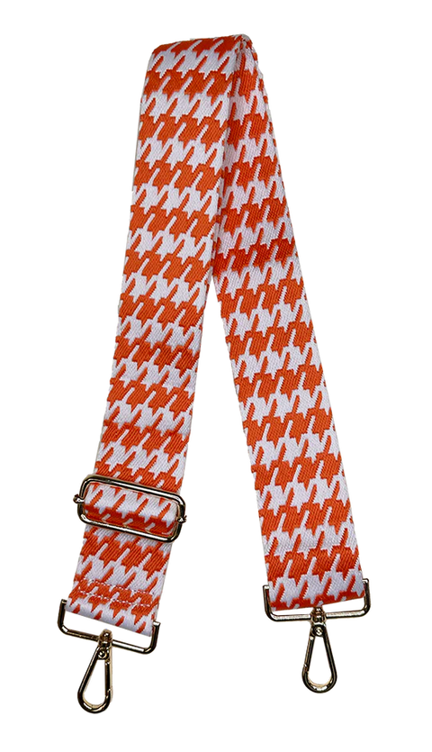 AHDORNED-Orange-White | Houndstooth Crossbody Strap-Pink Dot Styles