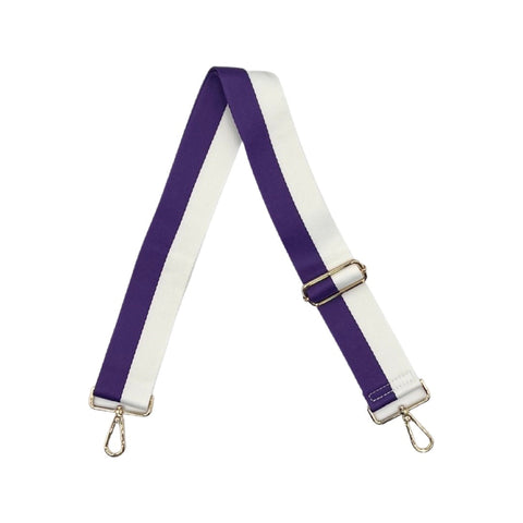 AHDORNED-Purple-White | Two Stripe Crossbody Strap-Pink Dot Styles