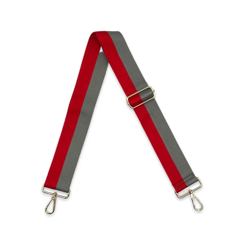 AHDORNED-Scarlet-Grey | Two Stripe Crossbody Strap-Pink Dot Styles