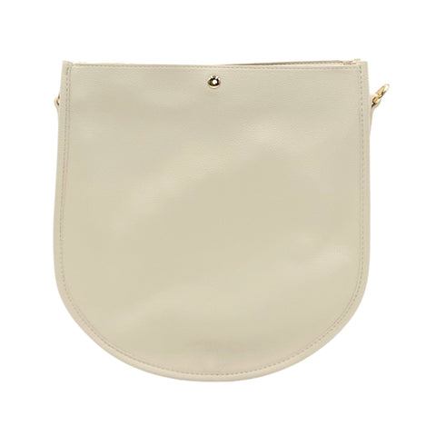 AHDORNED-"U" Shape Messenger | Cream Pebbled Vegan Leather Bag + Braided Strap (Final Sale)-Pink Dot Styles