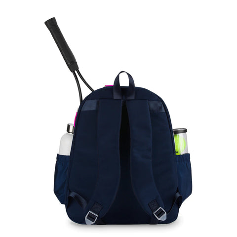 Ame & Lulu-Courtside I Tennis Backpack (Navy & Pink)-Pink Dot Styles