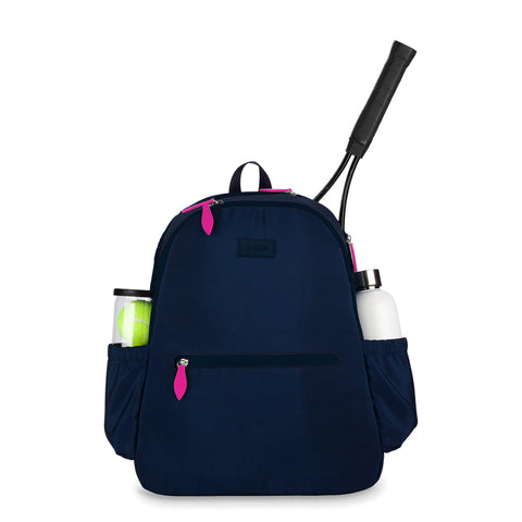 Ame & Lulu-Courtside I Tennis Backpack (Navy & Pink)-Pink Dot Styles