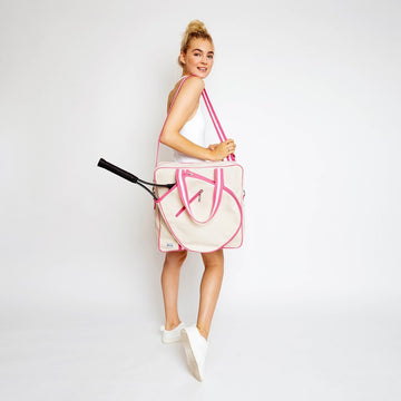 Ame & Lulu 3 Racquet Tennis Bag (Pink Grunge)