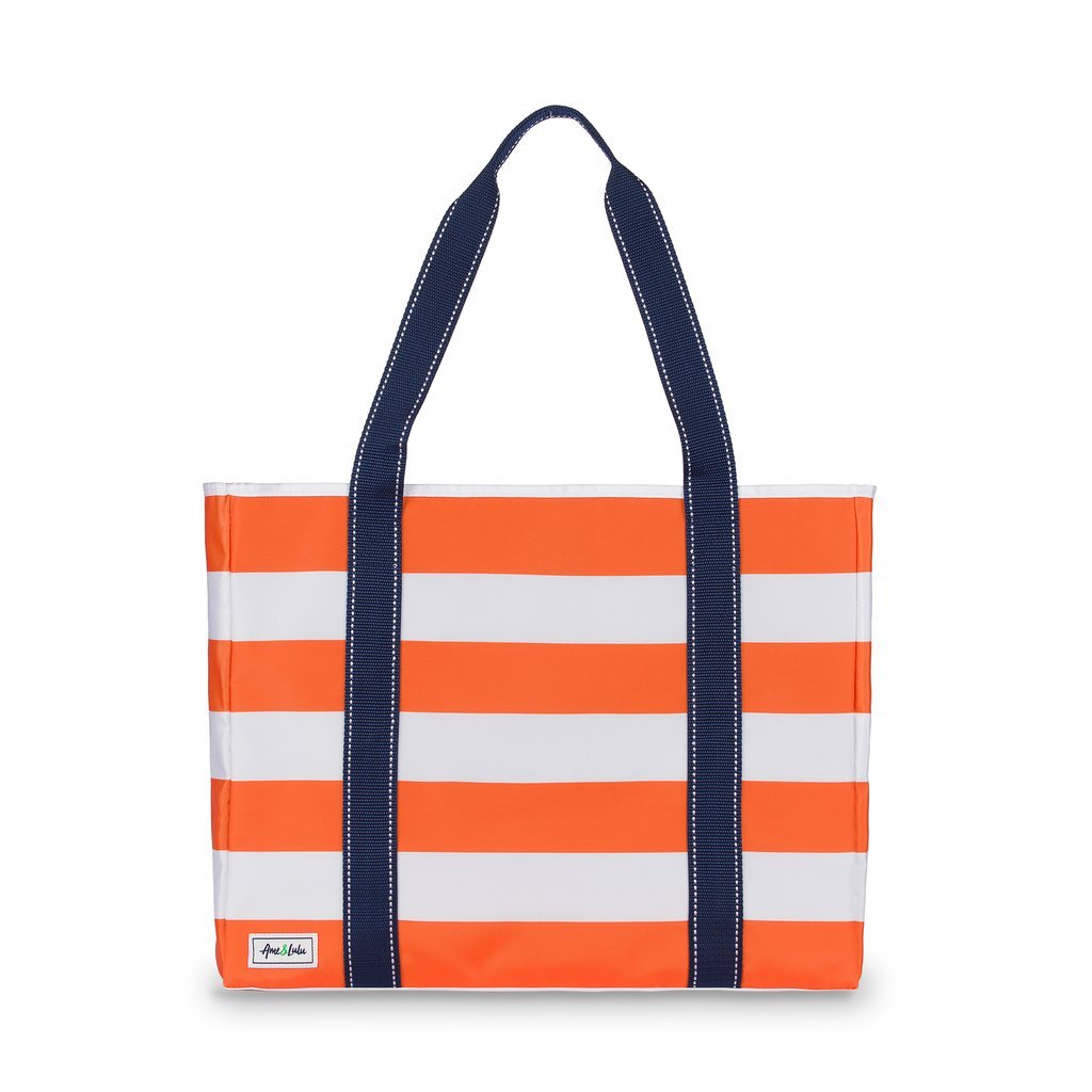 Ame & Lulu | Nylon Beach, Pool, Boat Tote | Multi Color Stripes