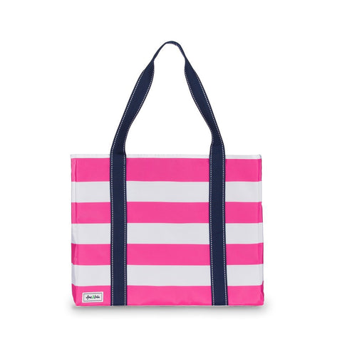 Ame & Lulu-Sun & Sea | Stripe Nylon Beach Tote-Pink Dot Styles
