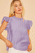 Ruffle Sleeve Woven Top-Apparel > Womens > Tops > Shirts-Pink Dot Styles